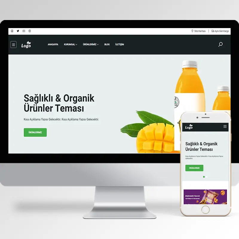 Organik Ürün Firması Hazır Web Sitesi Yazılımı 2