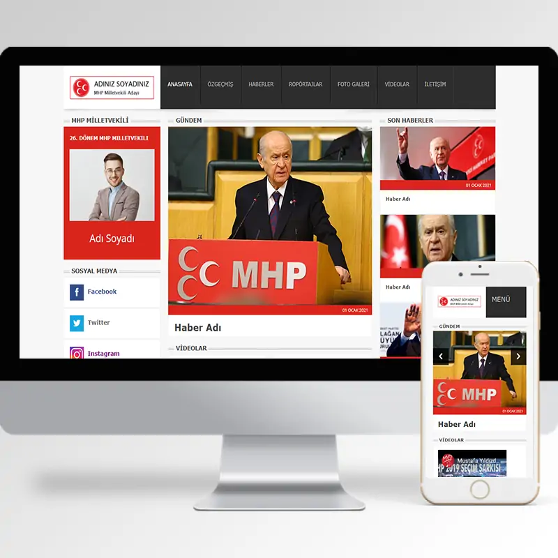 MHP Parti Aday Hazır Web Sitesi Yazılımı 2