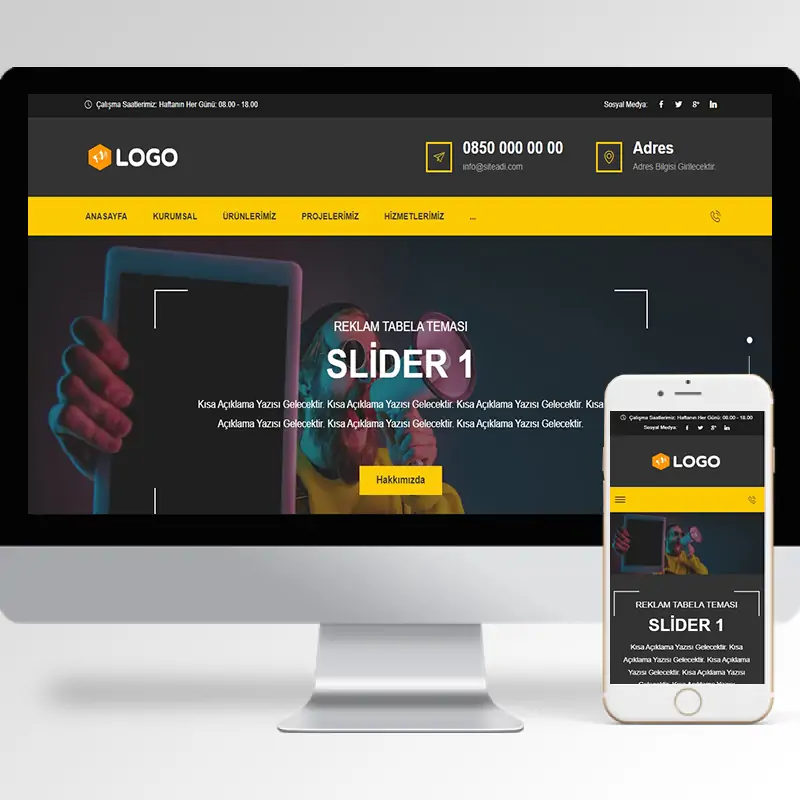 Reklam Tabela Hazır Web Sitesi Yazılımı