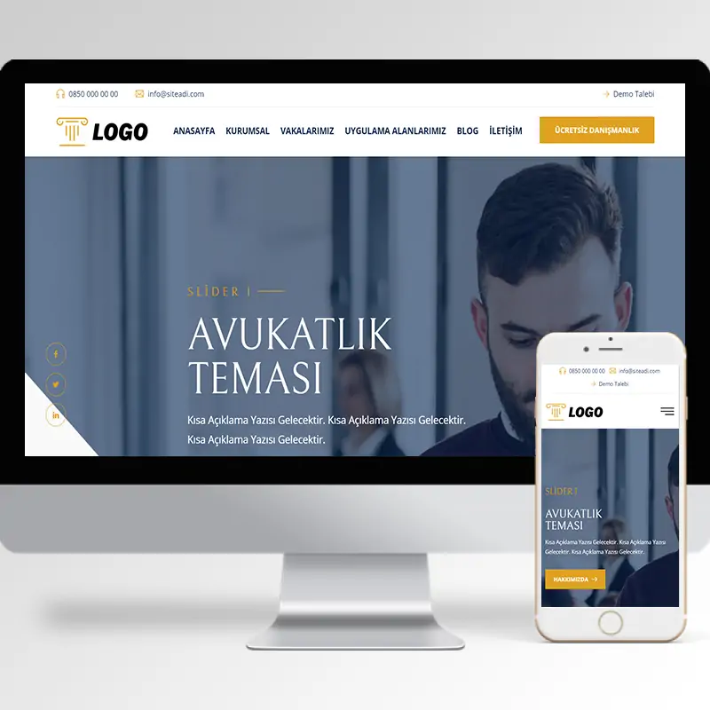 Avukat & Hukuk Bürosu Hazır Web Sitesi Yazılımı 15