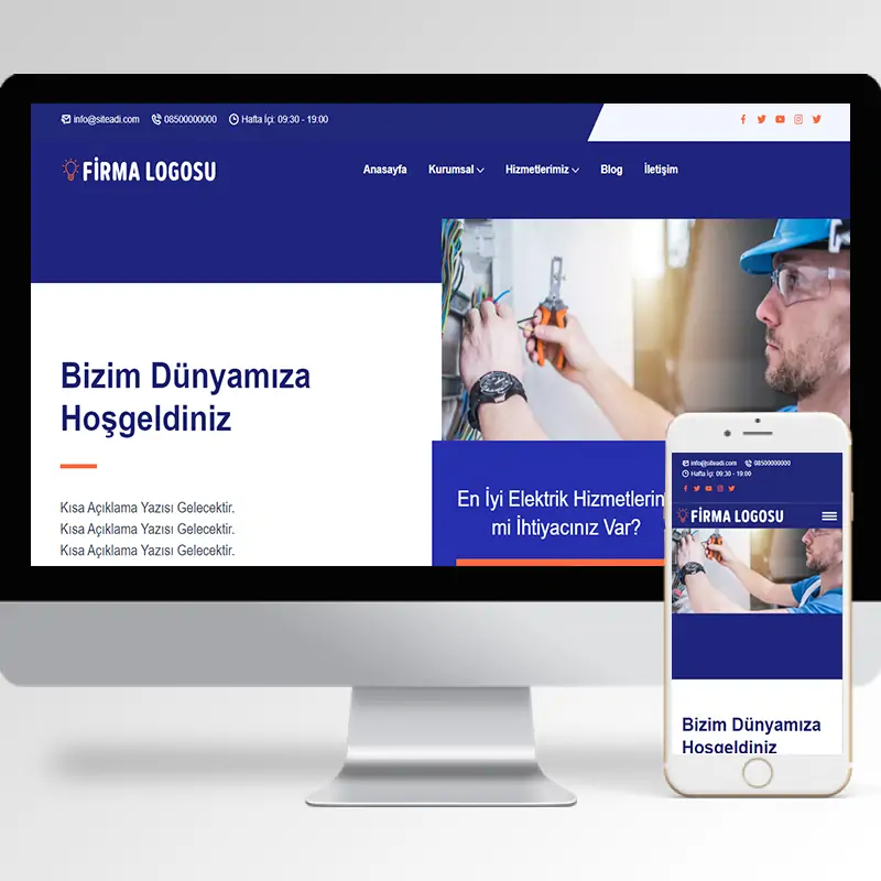 Elektrikçi Hazır Web Sitesi