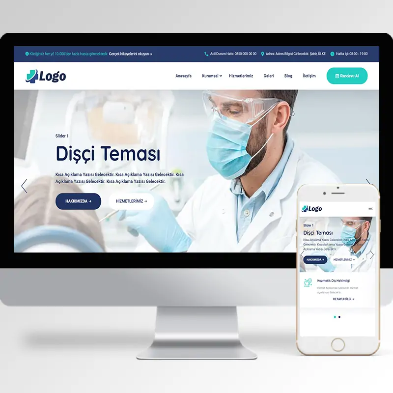 Diş Kliniği Hazır Web Sitesi Yazılımı 3
