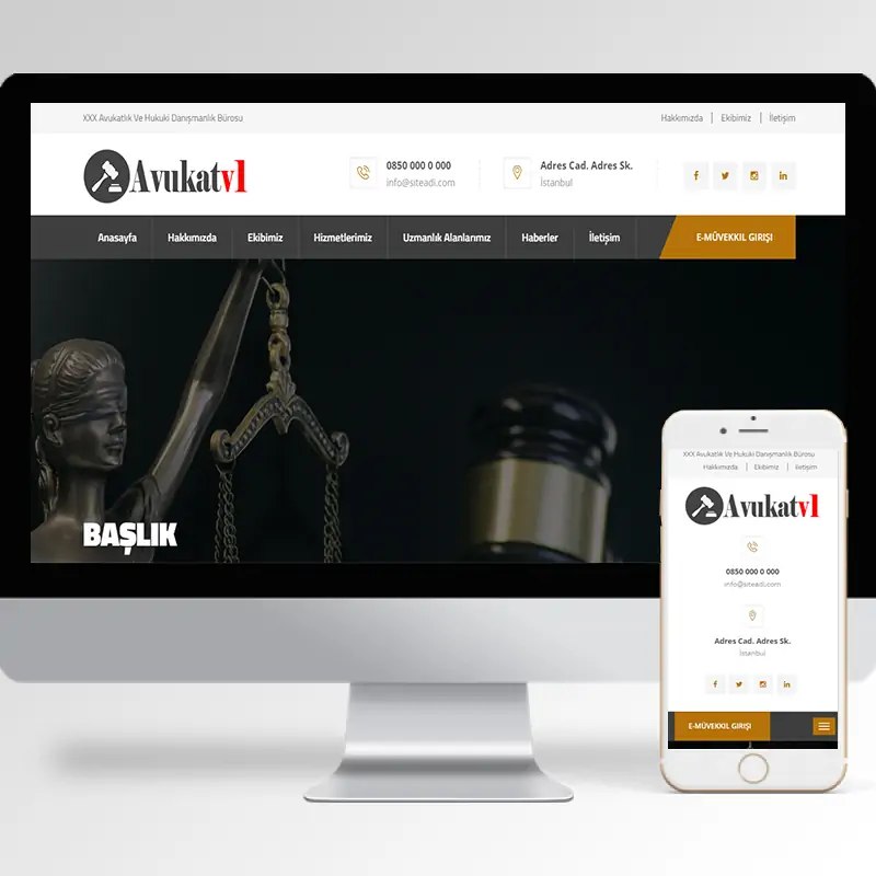 Avukat & Hukuk Bürosu Hazır Web Sitesi Yazılımı