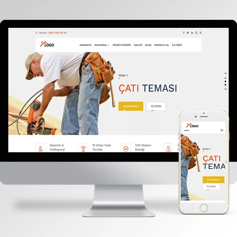 Çatı İnşaatı & Onarımı Hazır Web Sitesi Yazılımı 7