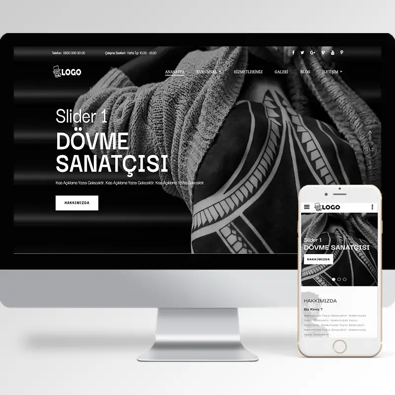 Dövme Sanatçısı Hazır Web Sitesi Yazılımı 3