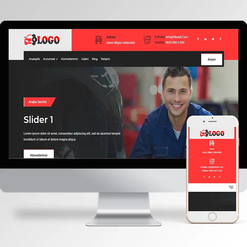 Araba Servisi Hazır Web Sitesi Yazılımı 4