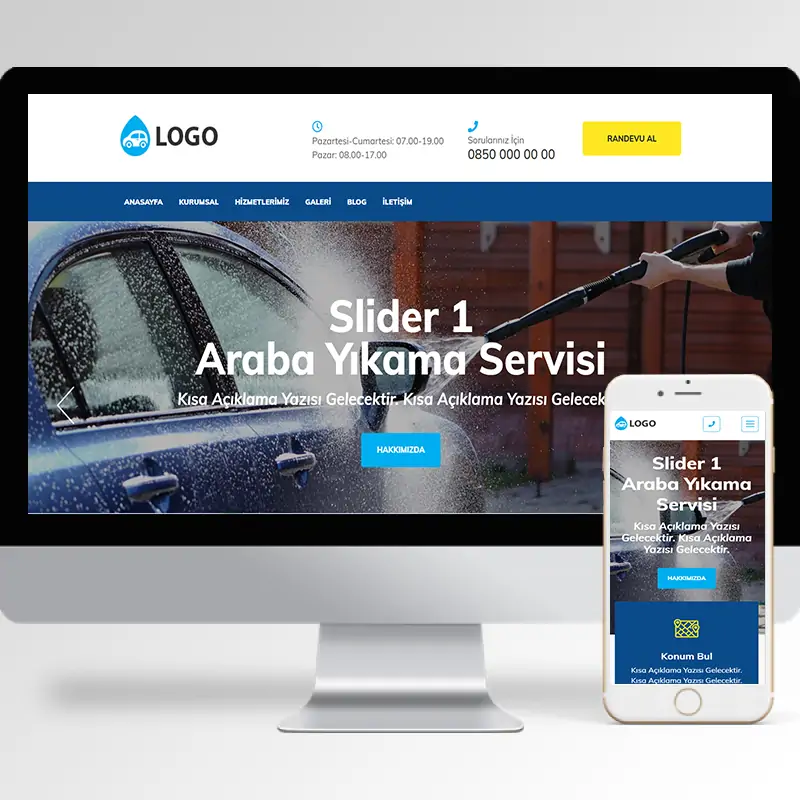 Araba Yıkama Servisi Hazır Web Sitesi Yazılımı 3