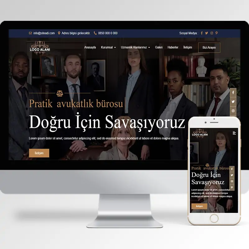 Avukat & Hukuk Bürosu Hazır Web Sitesi Yazılımı 4