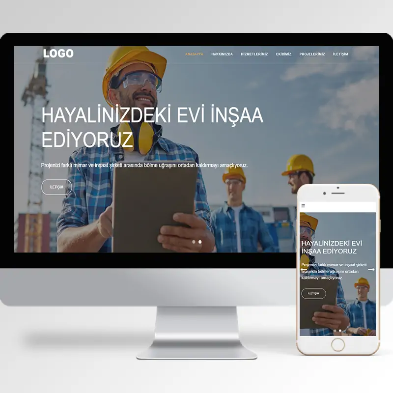 İnşaat Şirketi Hazır Web Sitesi Yazılımı