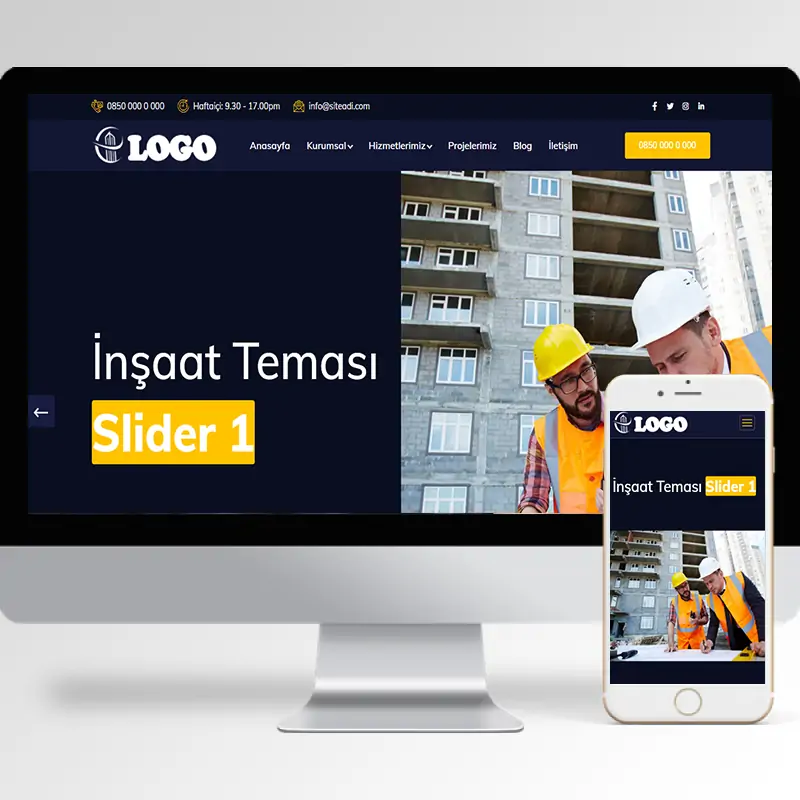 İnşaat Şirketi Hazır Web Sitesi Yazılımı 6