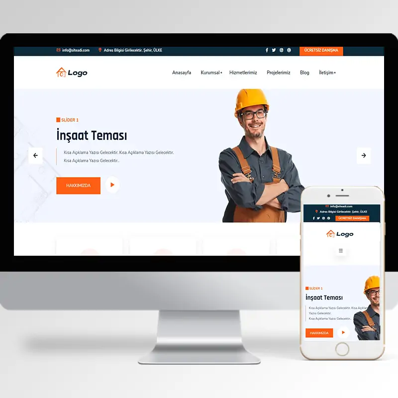 İnşaat Şirketi Hazır Web Sitesi Yazılımı 12