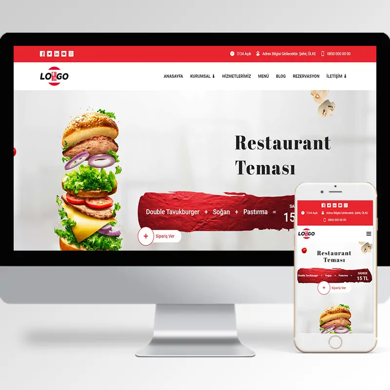 Restaurant Hazır Web Sitesi Yazılımı 22