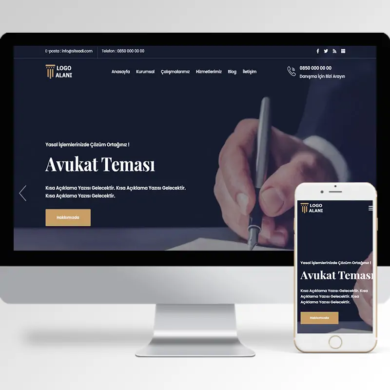 Avukat & Hukuk Bürosu Hazır Web Sitesi Yazılımı 2