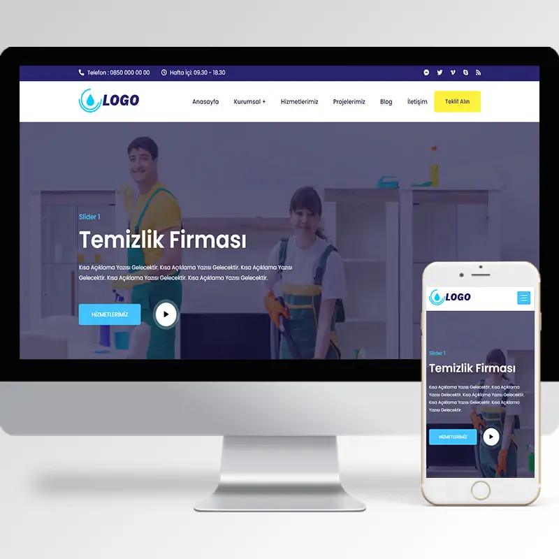 Temizlik Şirketi Hazır Web Sitesi Yazılımı 7