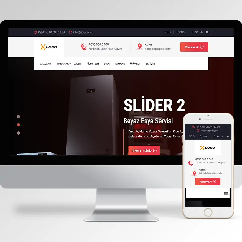 Beyaz Eşya Servisi Hazır Web Sitesi Yazılımı 3