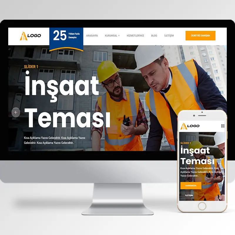 İnşaat Şirketi Hazır Web Sitesi Yazılımı 14