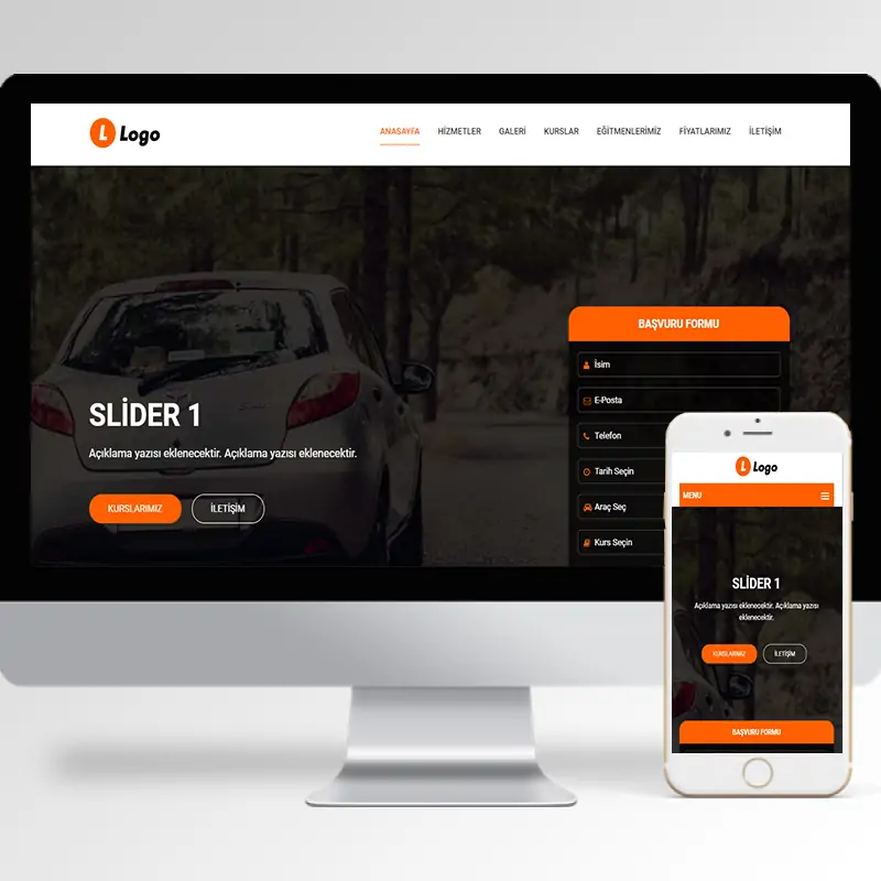 Sürücü Kursu Hazır Web Sitesi Yazılımı