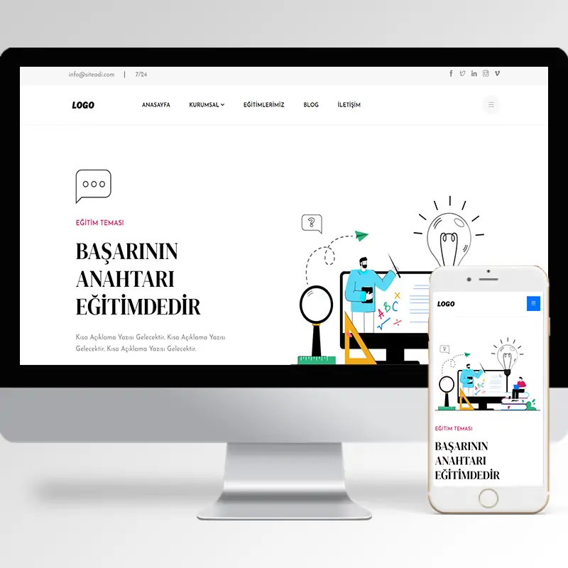 Eğitim Okul Hazır Web Sitesi Yazılımı