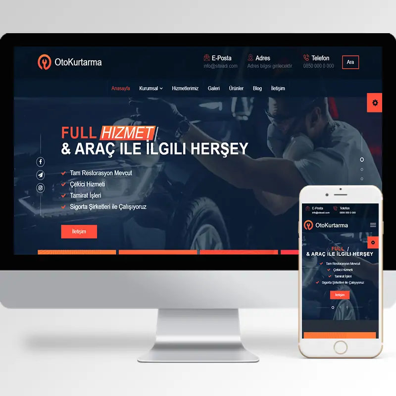 Oto Kurtarıcı (Çekici) Hazır Web Sitesi Yazılımı 3