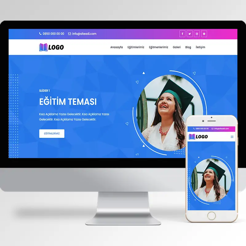 Eğitim Okul Hazır Web Sitesi Yazılımı 3