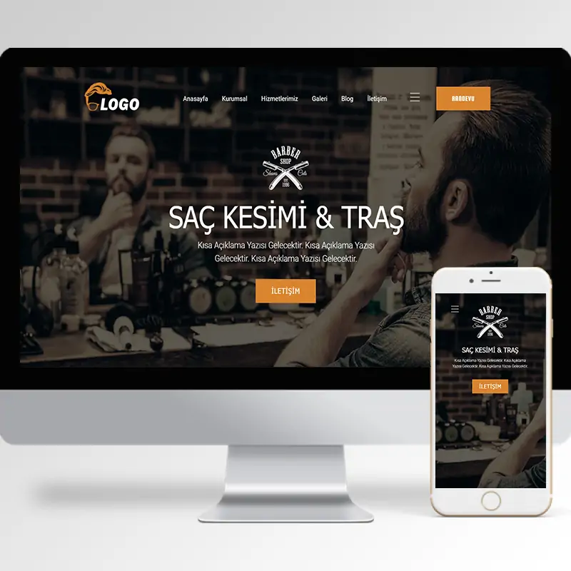 Erkek Kuaförü Hazır Web Sitesi Yazılımı 3