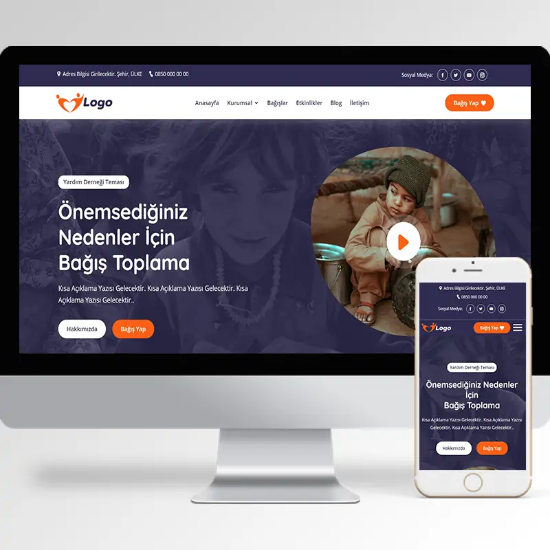 Yardım Derneği Hazır Web Sitesi Yazılımı