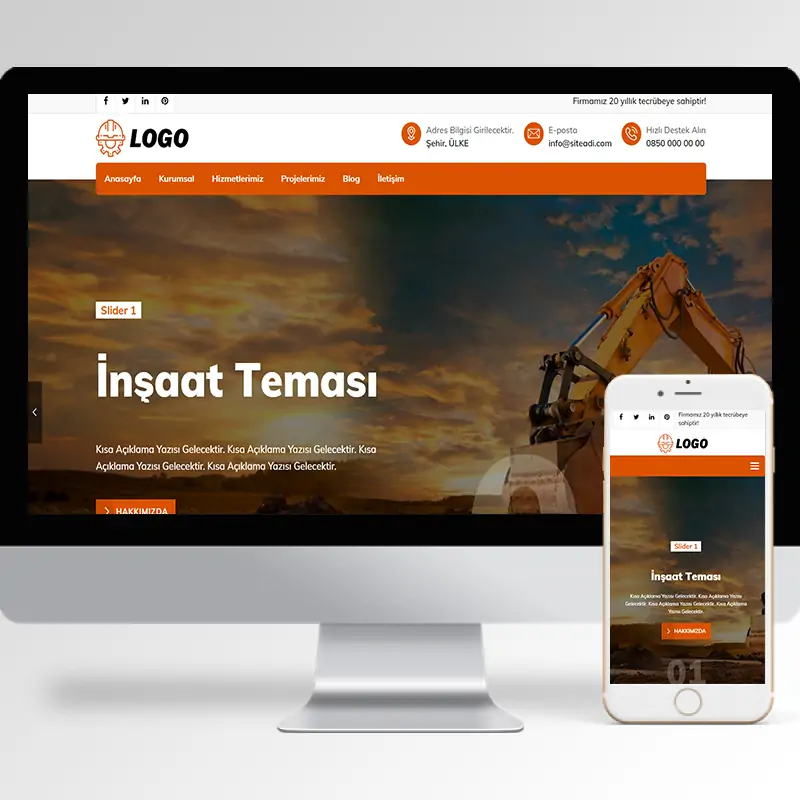 İnşaat Şirketi Hazır Web Sitesi Yazılımı 10