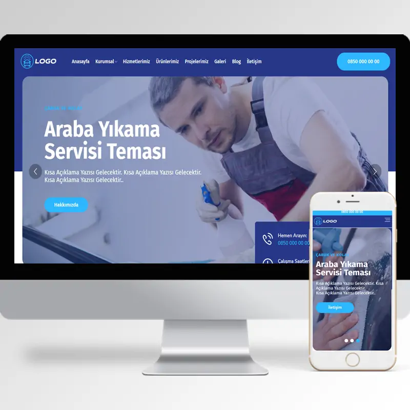 Araba Yıkama Servisi Hazır Web Sitesi Yazılımı 4
