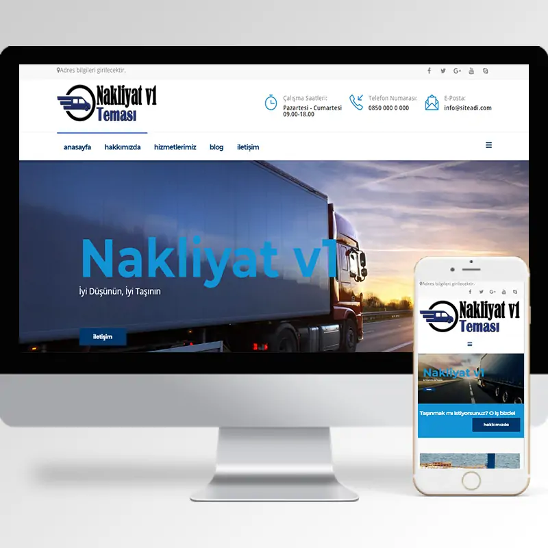 Nakliyat Şirketi Hazır Web Sitesi Yazılımı