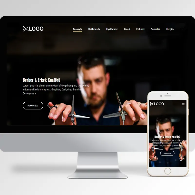 Erkek Kuaförü Hazır Web Sitesi Yazılımı