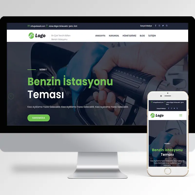 Benzin İstasyonu Hazır Web Sitesi Yazılımı