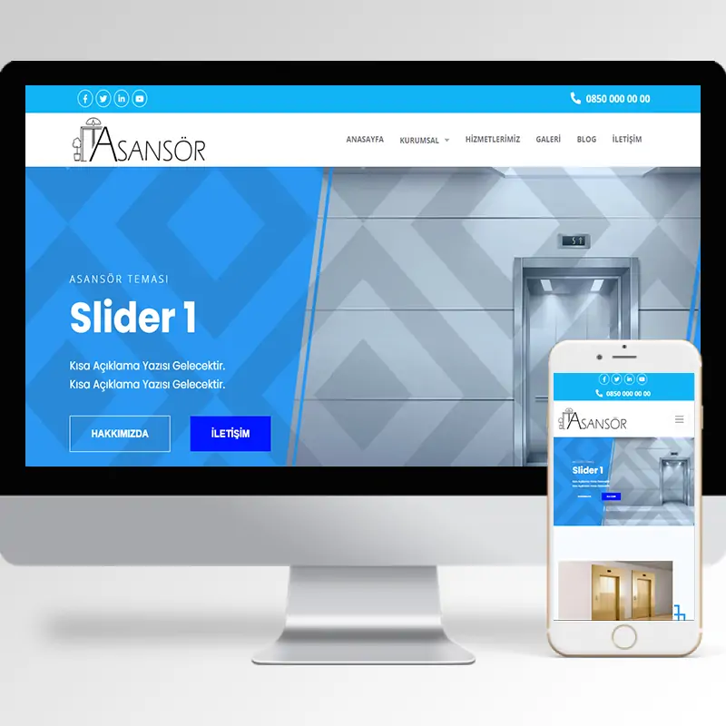 Asansör Firması Hazır Web Sitesi Yazılımı