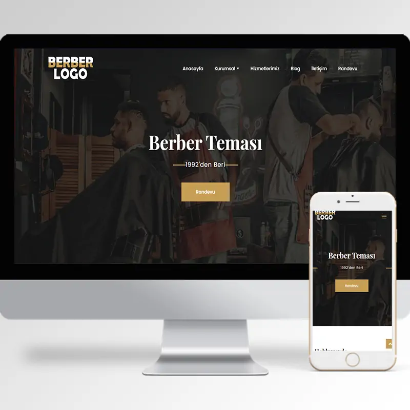 Erkek Kuaförü Hazır Web Sitesi Yazılımı 2