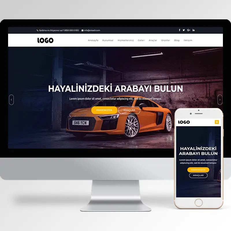 Oto Galeri Hazır Web Sitesi Yazılımı