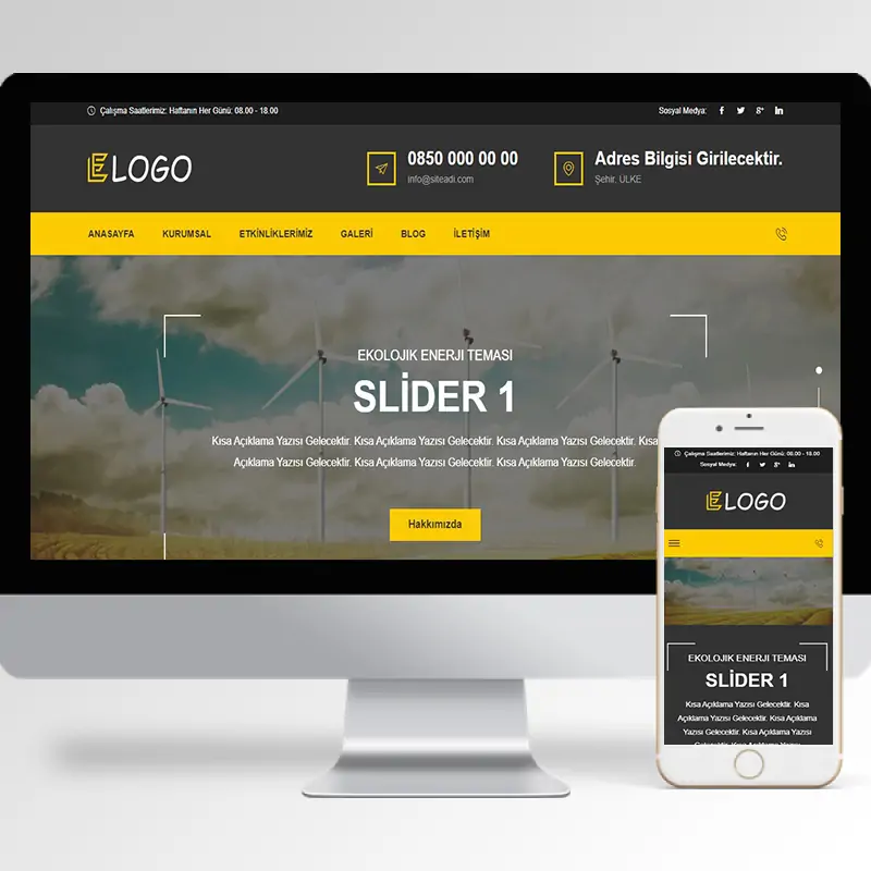 Ekolojik Enerji Şirketi Hazır Web Sitesi Yazılımı 3