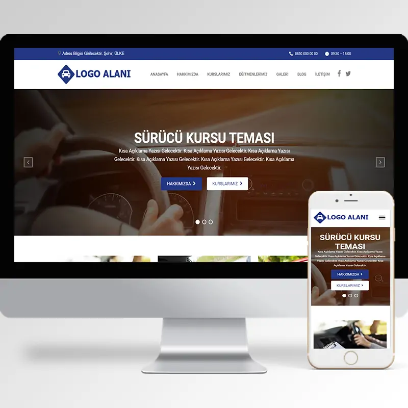 Sürücü Kursu Hazır Web Sitesi Yazılımı 4