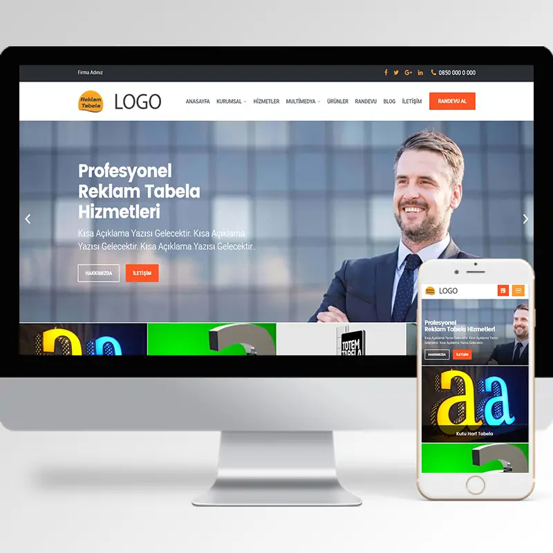 Reklam Tabela Hazır Web Sitesi Yazılımı 2