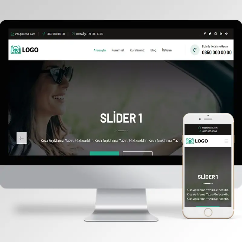 Sürücü Kursu Hazır Web Sitesi Yazılımı 2