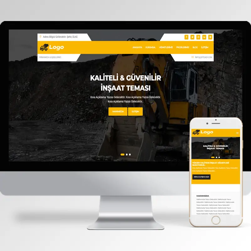 İnşaat Şirketi Hazır Web Sitesi Yazılımı 22