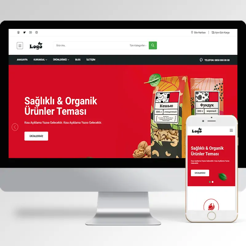 Organik Ürün Firması Hazır Web Sitesi Yazılımı