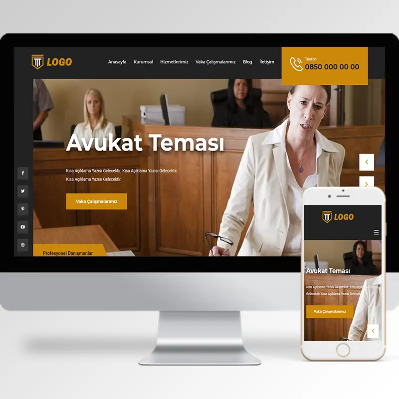 Avukat & Hukuk Bürosu Hazır Web Sitesi Yazılımı 12