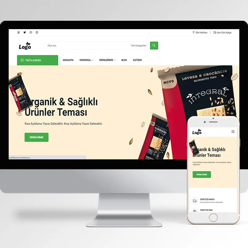 Organik Ürün Firması Hazır Web Sitesi Yazılımı 4