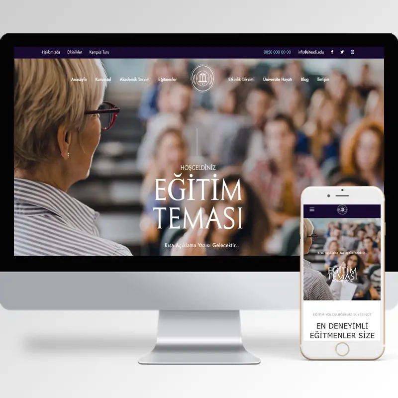Eğitim Okul Hazır Web Sitesi Yazılımı 8