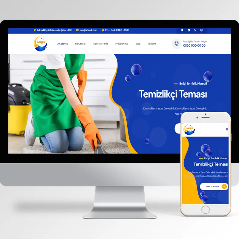 Temizlik Şirketi Hazır Web Sitesi Yazılımı 16