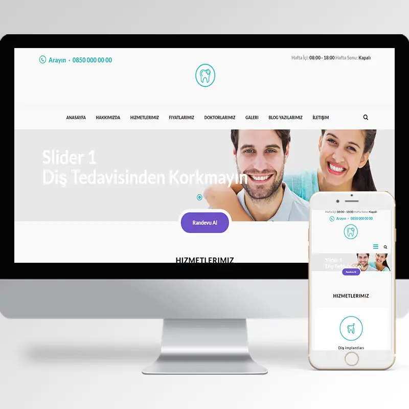 Diş Kliniği Hazır Web Sitesi Yazılımı 2