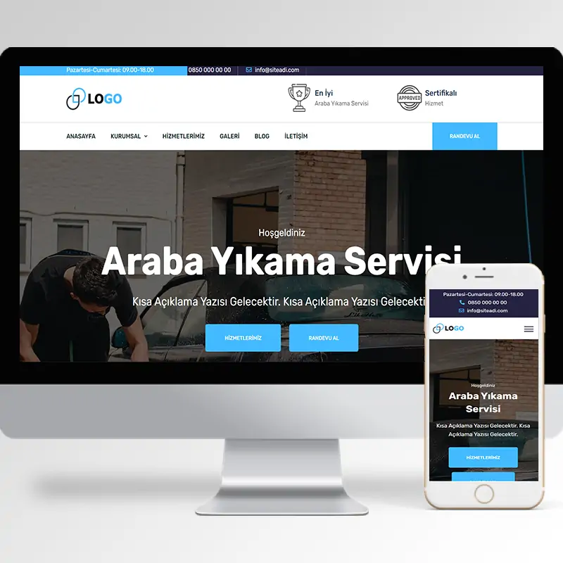 Araba Yıkama Servisi Hazır Web Sitesi Yazılımı