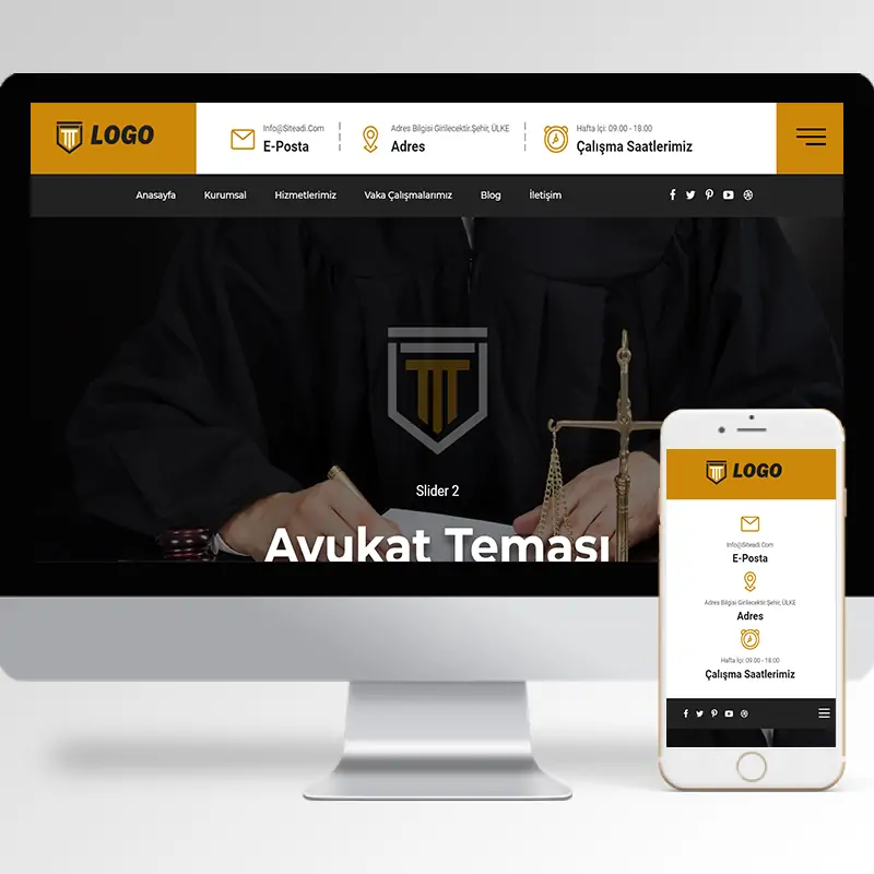 Avukat & Hukuk Bürosu Hazır Web Sitesi Yazılımı 13