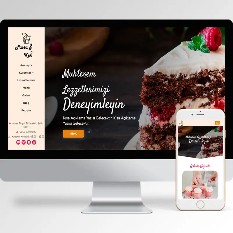 Pastane Hazır Web Sitesi Yazılımı