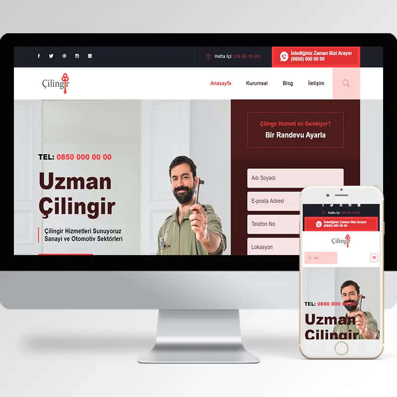 Çilingir Hazır Web Sitesi Yazılımı