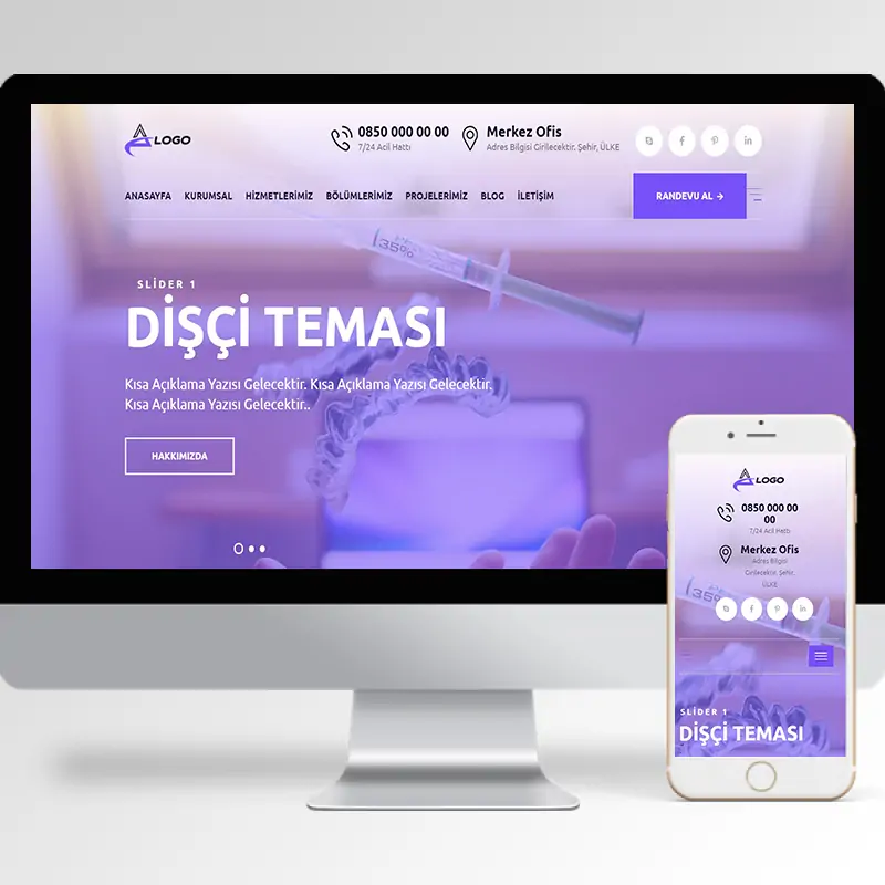 Diş Kliniği Hazır Web Sitesi Yazılımı 4